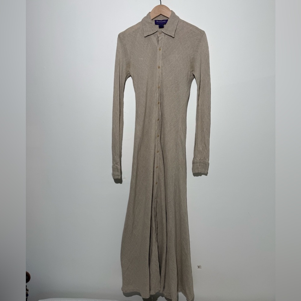 Ralph Lauren Beige Button-Up Dress
